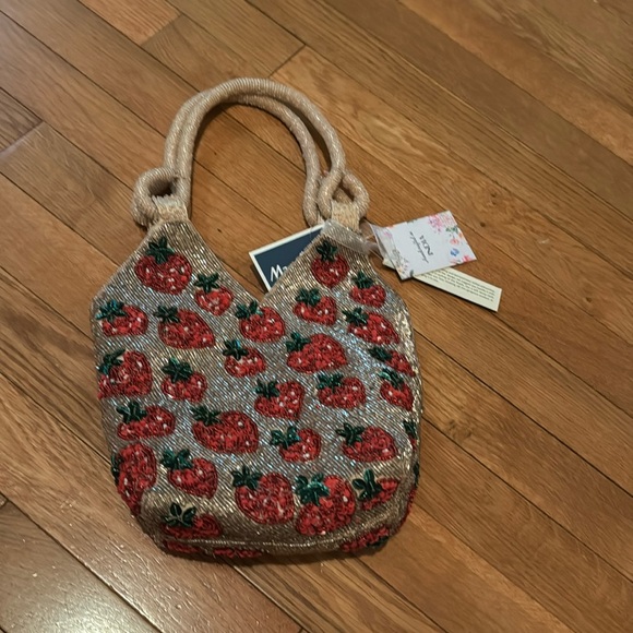 Handbags - Strawberry Beaded Tote Bag
